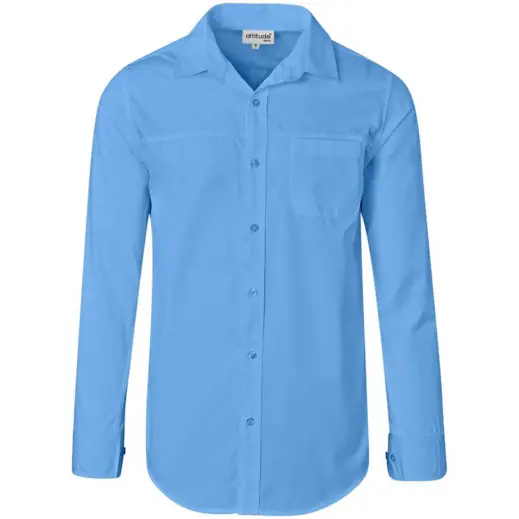 Mens Long Sleeve Empire Shirt Sky Blue Front